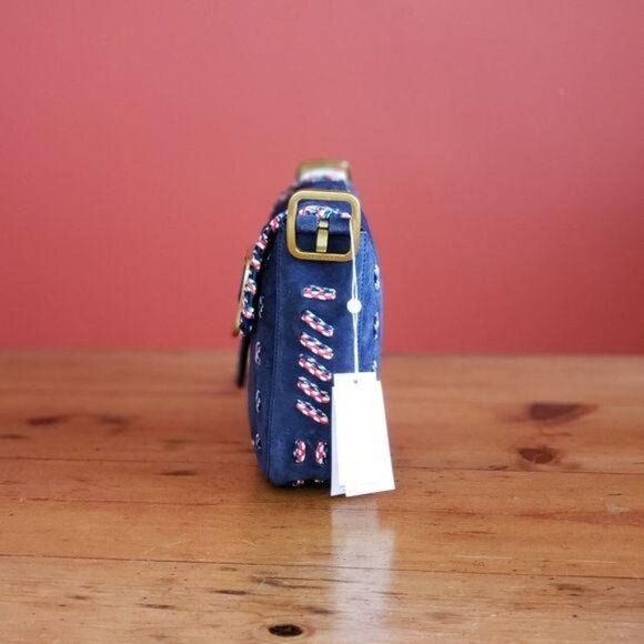 NWT Tory Burch Sawyer Stitch Suede Shoulder Bag - Picture 5 of 8